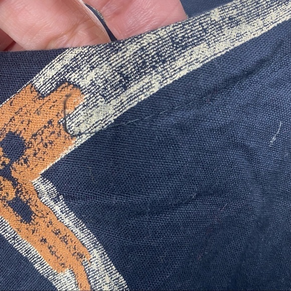 Bombay Paisley cotton linen lace hem short sleeved shift dress M - Picture 6 of 10